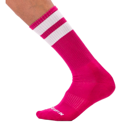 Barcode Berlin Chaussettes Gym Socks Rose-Blanc